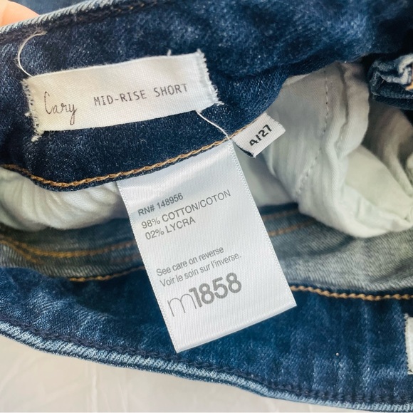 M1858 Cary Mid-Rise Cutoff Denim Shorts - Size 4/27 - Distressed Shorty Shorts - Picture 2 of 4